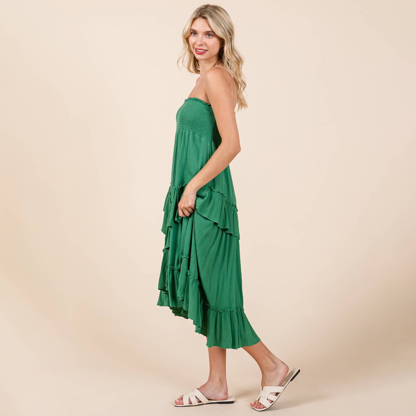 Asymetrical Ruffle Hem Convertible Skirt Dress