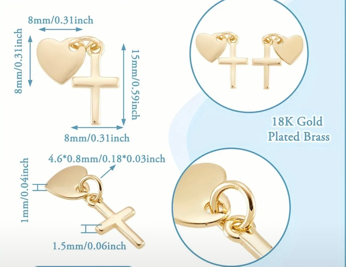 TCB Heart and Cross Charm