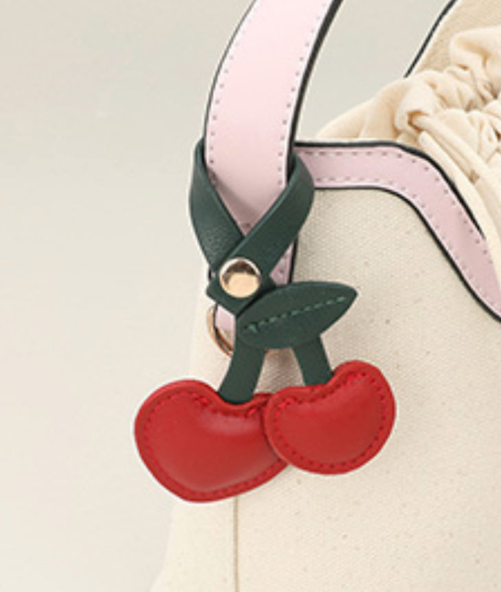 Leather Cherry Bag Charm
