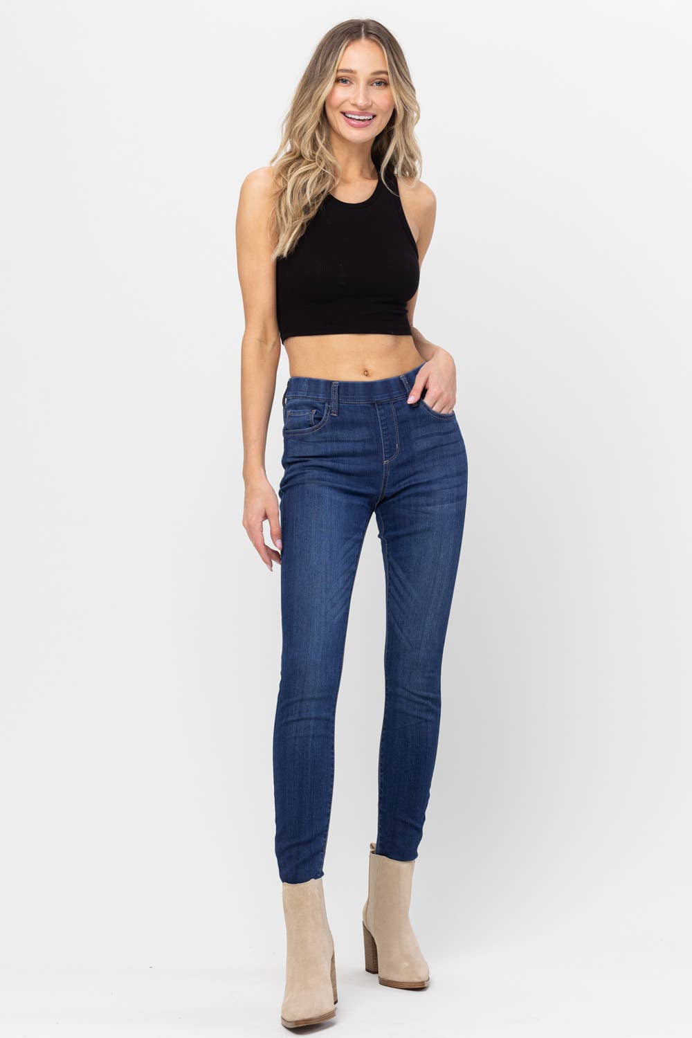 Jelly Jeans Mid Rise Pull On Skinny