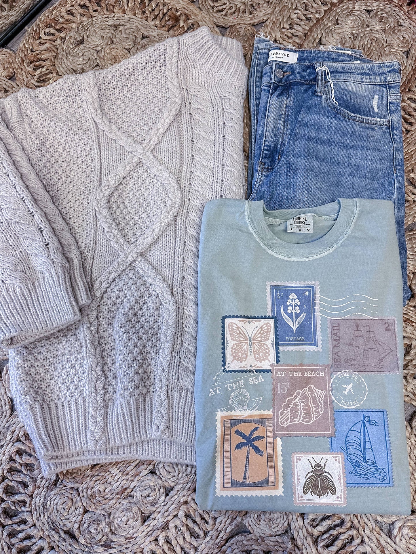 Beach Vacation Vintage Stamps Comfort Colors Graphic T-shirt