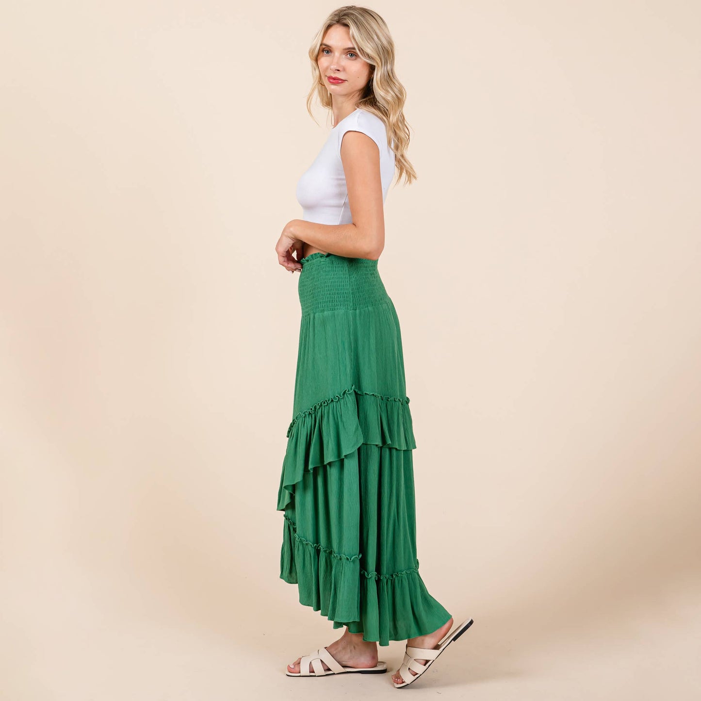 Asymetrical Ruffle Hem Convertible Skirt Dress