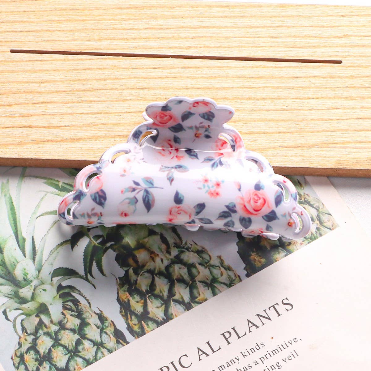 CWAHA1419_ACETIC ACID PLANT FLOWERS IRREGULAR HAIR CLAW CLIP: TYPE2 / (OS) 1