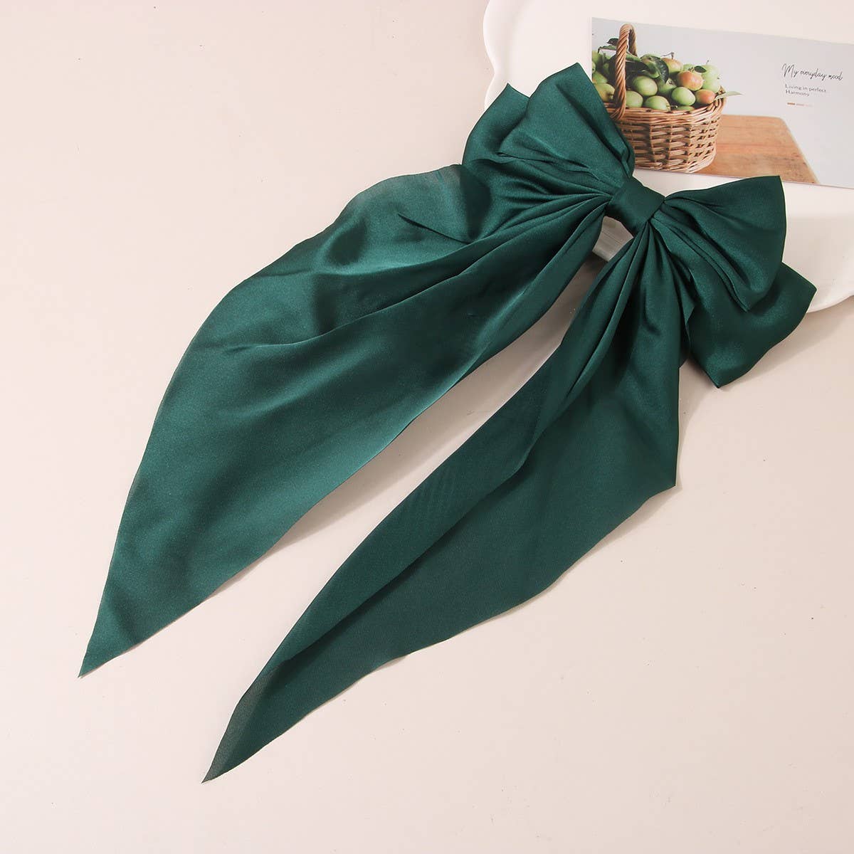 SIMPLE TEMPERAMENT BOW HAIR CLIP: LTBLUE