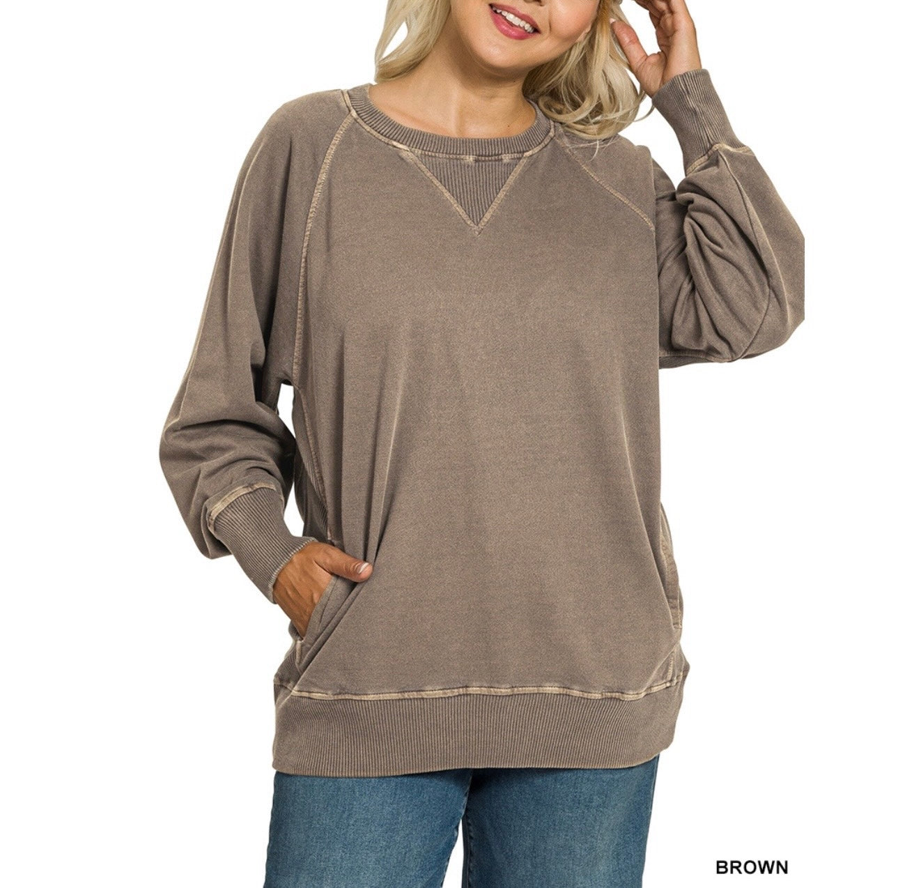 Plus Pigment Dyed French Terry Pullover