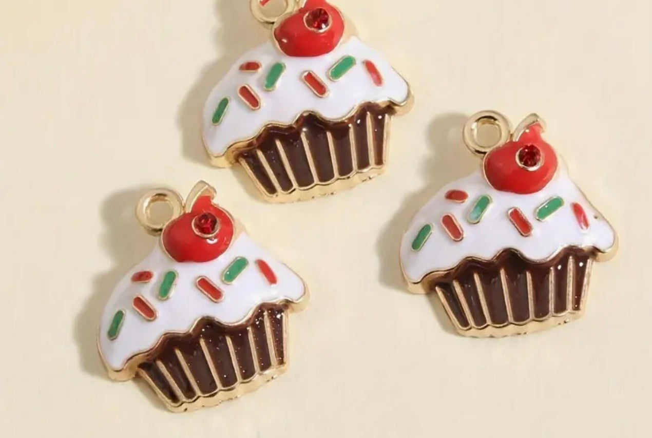 TCB Gold Cupcake Cherry on Top Charm