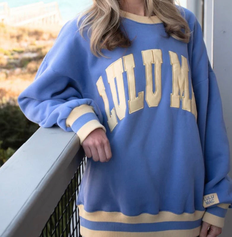 LuLu Mac Social Society Lavender w Butter Stitch Sweatshirt