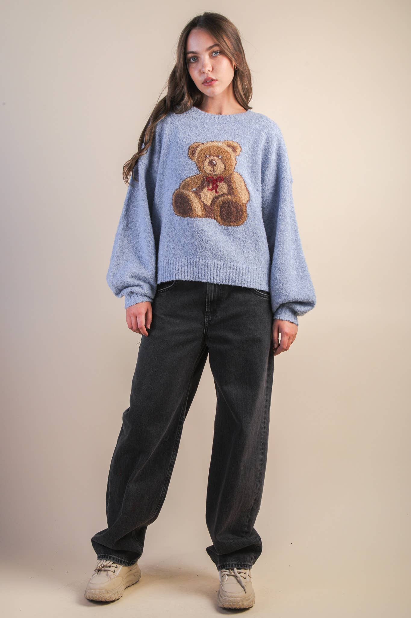 Teddy Bear Graphic Cozy Sweater