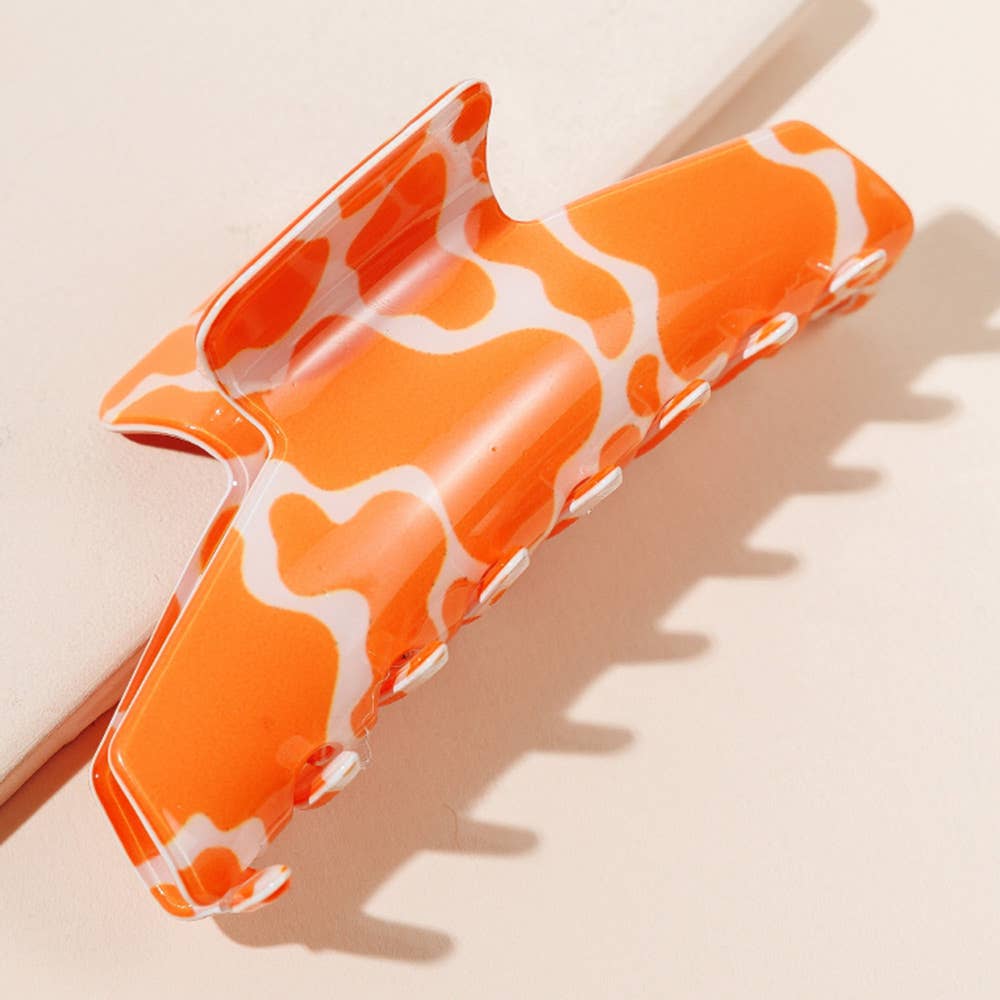 Animal Pattern Hair Claw Clip: Green