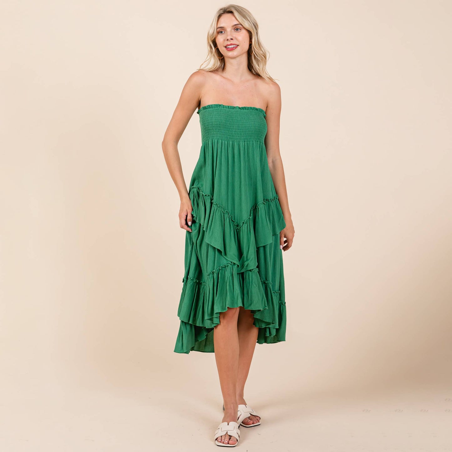Asymetrical Ruffle Hem Convertible Skirt Dress