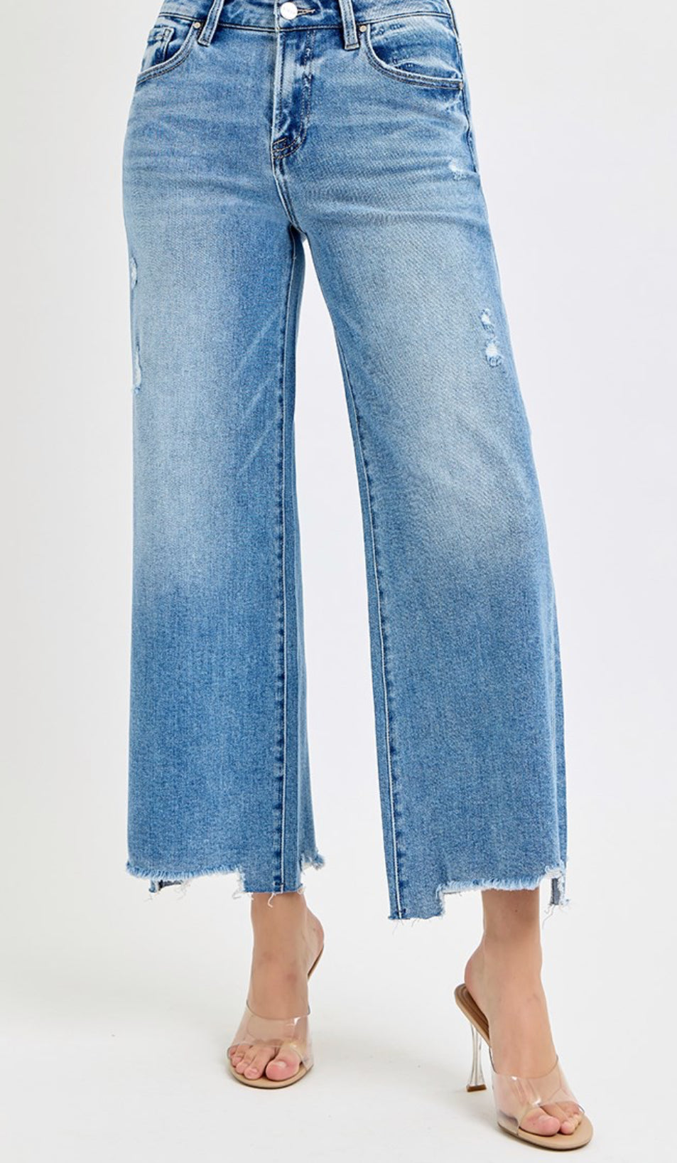 RISEN HIGH RISE CROP WIDE JEANS