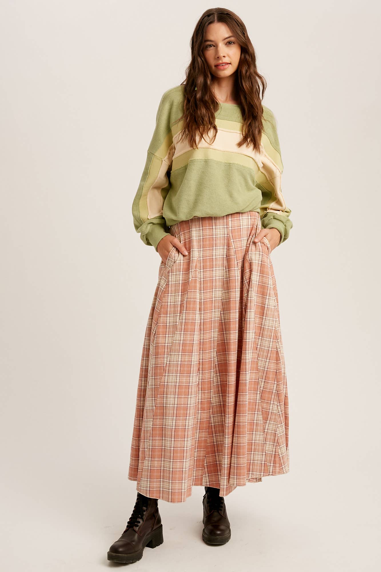 Colorblock Striped Knit Pullover Top