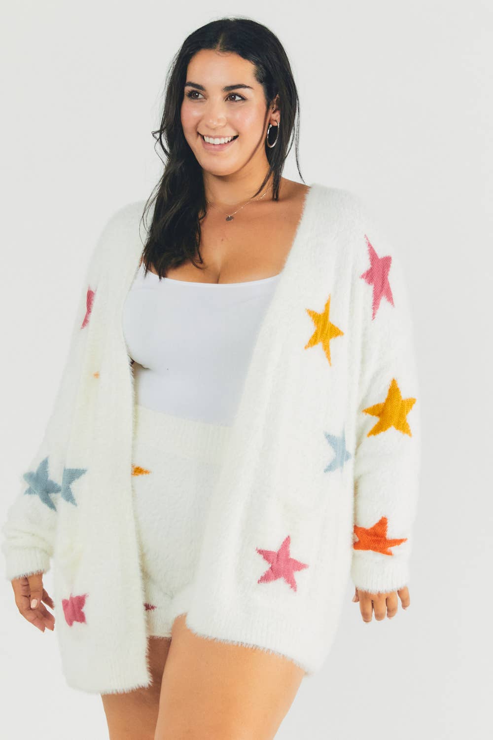 PLUS STAR PRINTED LONG SLEEVE CARDIGAN