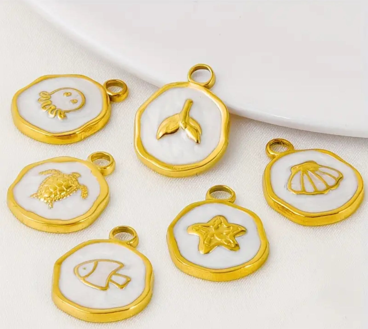 TCB Whimsical Sea Gold and Pearl Charms
