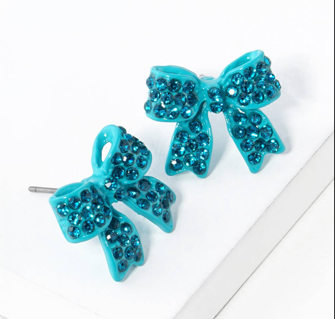 Pave Bow Stud Earrings