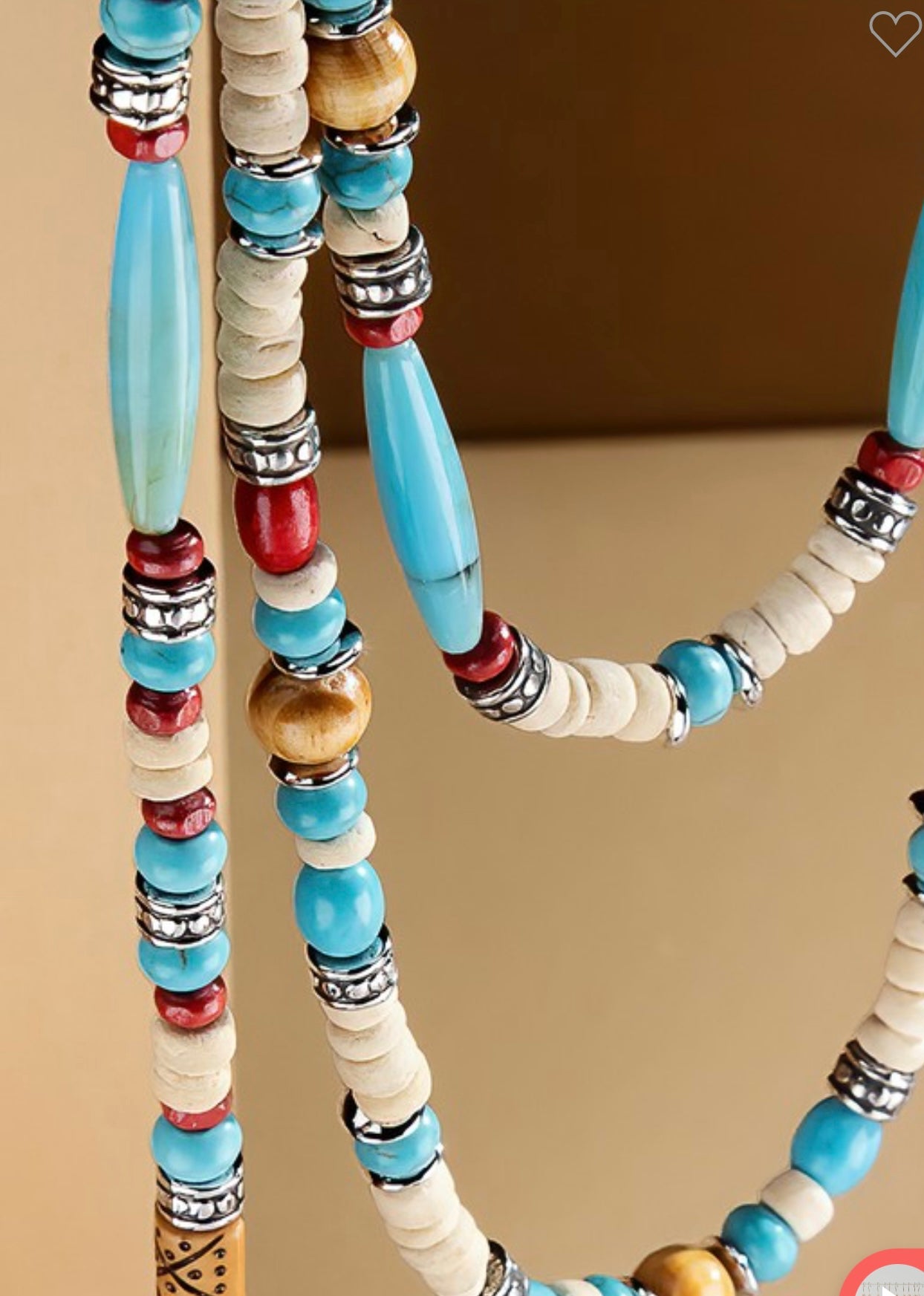 Three Strand Navajo Bead Necklace