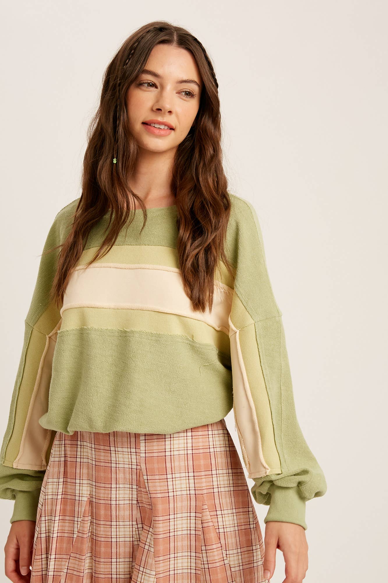 Colorblock Striped Knit Pullover Top