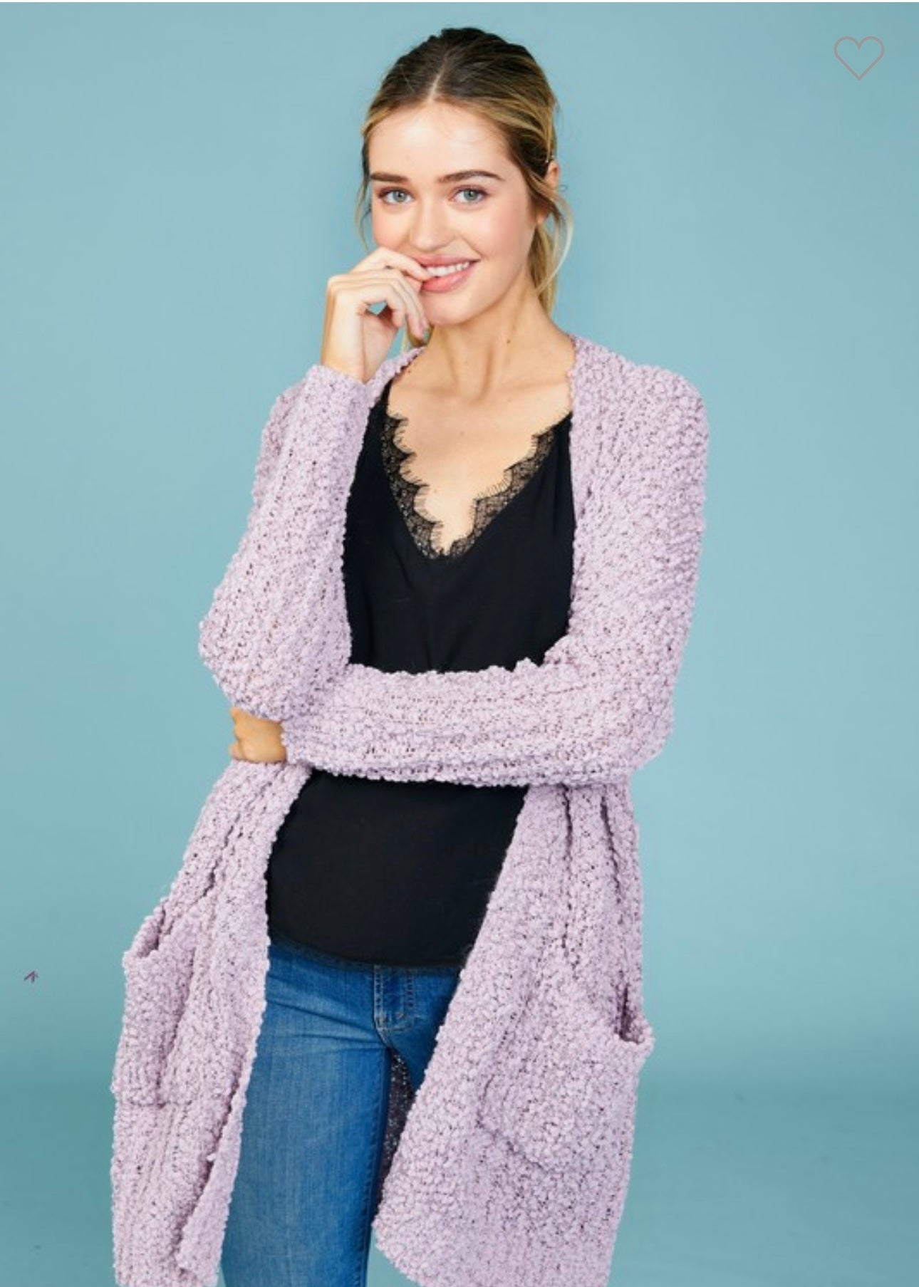 Lilac Popcorn Cardi