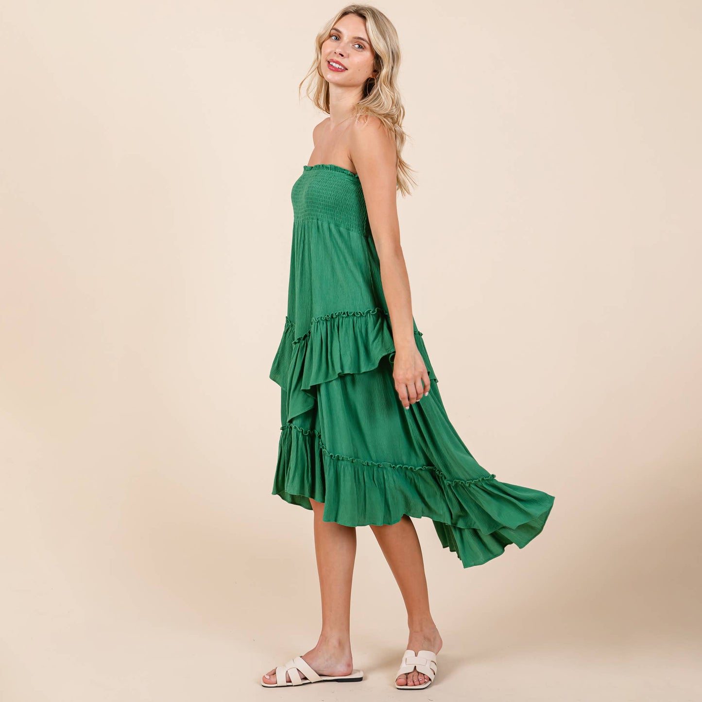 Asymetrical Ruffle Hem Convertible Skirt Dress