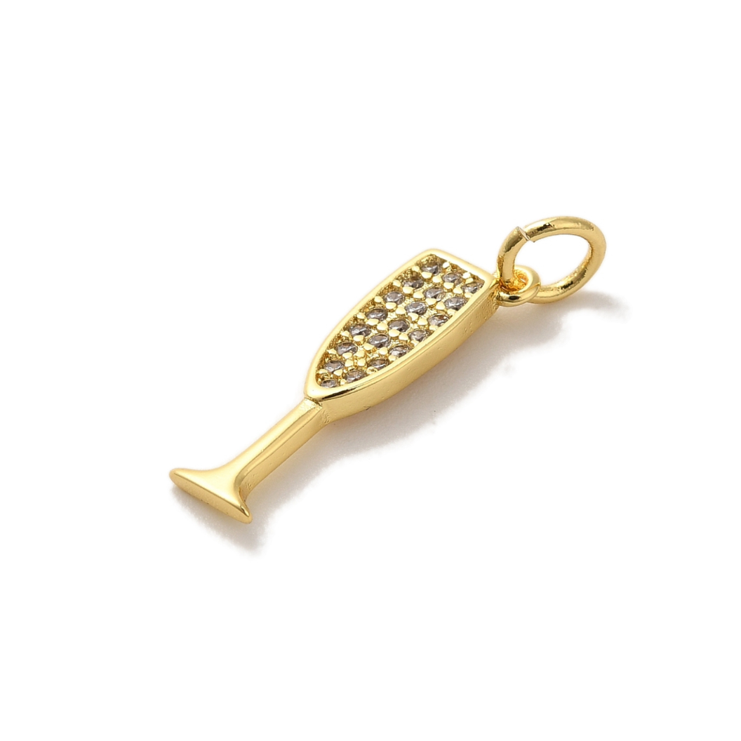 TCB Gold CZ Champagne Flute