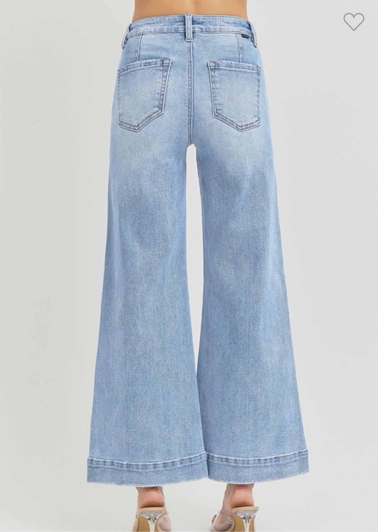 Risen HR Ankle Wide Leg Patch Jean