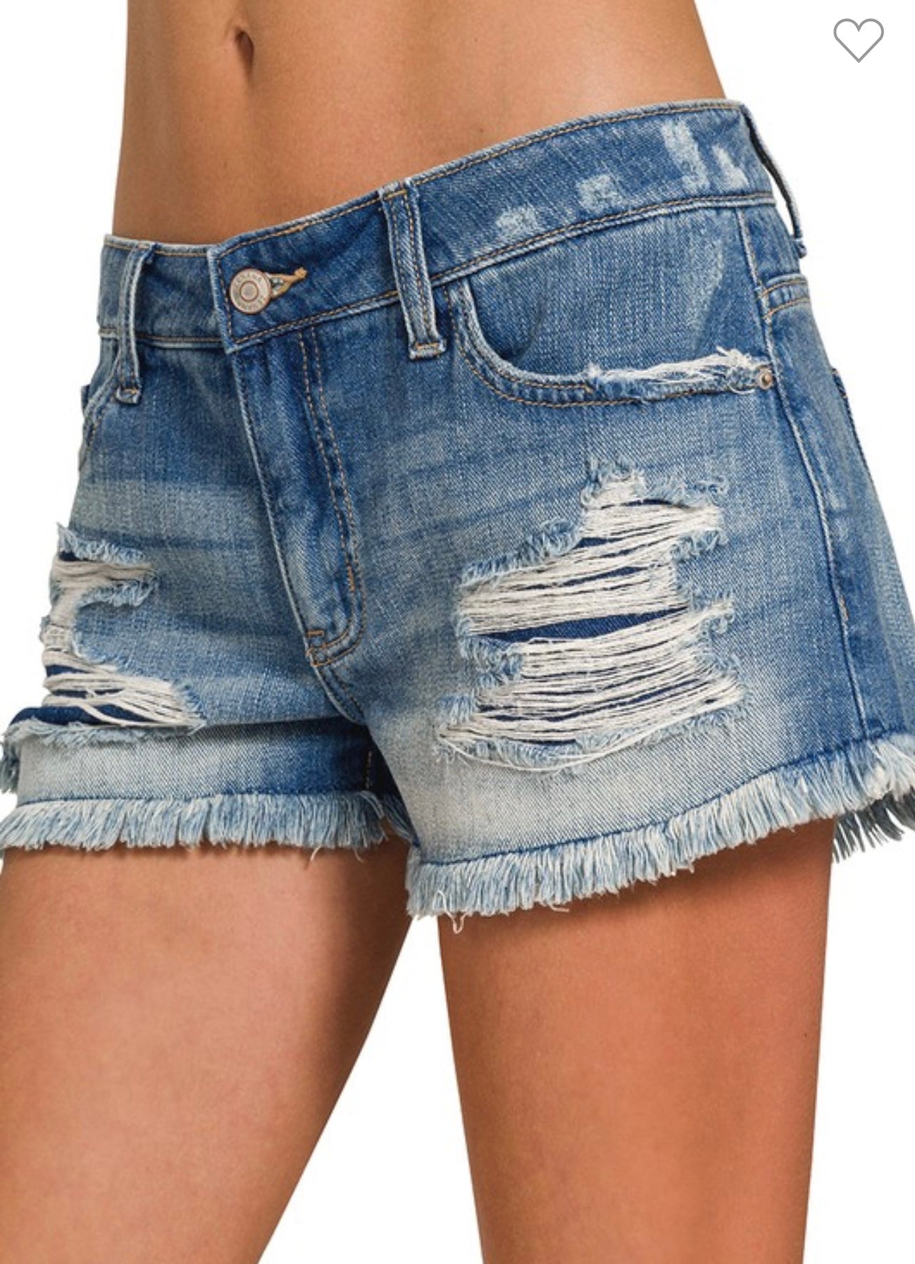 Zenana distressed denim shorts