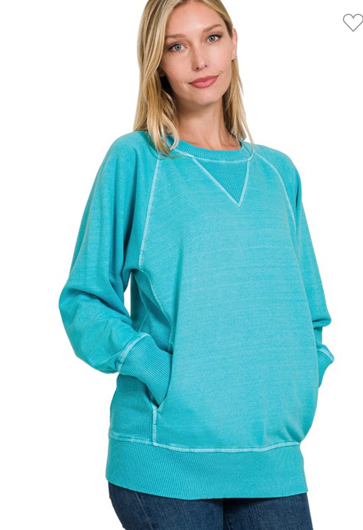 Pigment Dyed French Terry Pullover With Pockets in