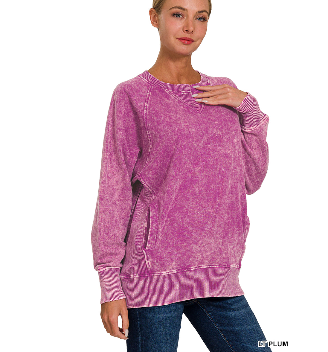 Acid Washed French Terry Pullover