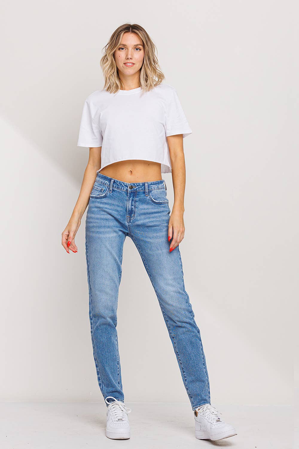 JJ Mid Rise Mom Jeans
