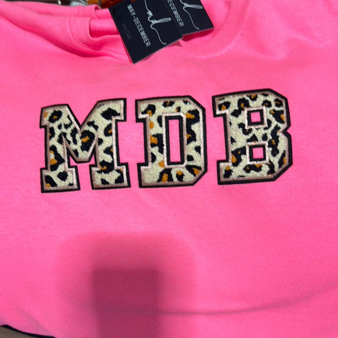 Leopard Chenille MDB Crew Safety Pink
