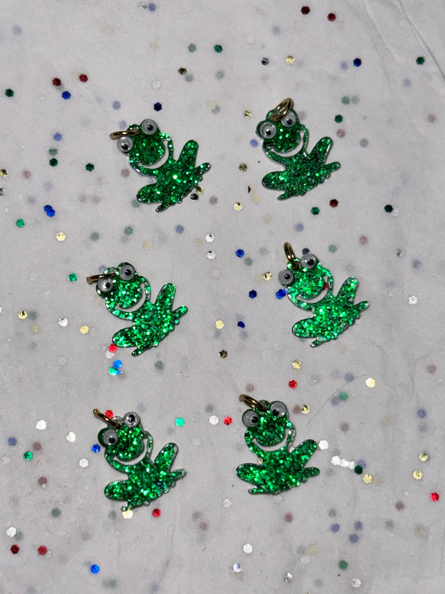 TCB Googly Eye Glitter Frogs Charm