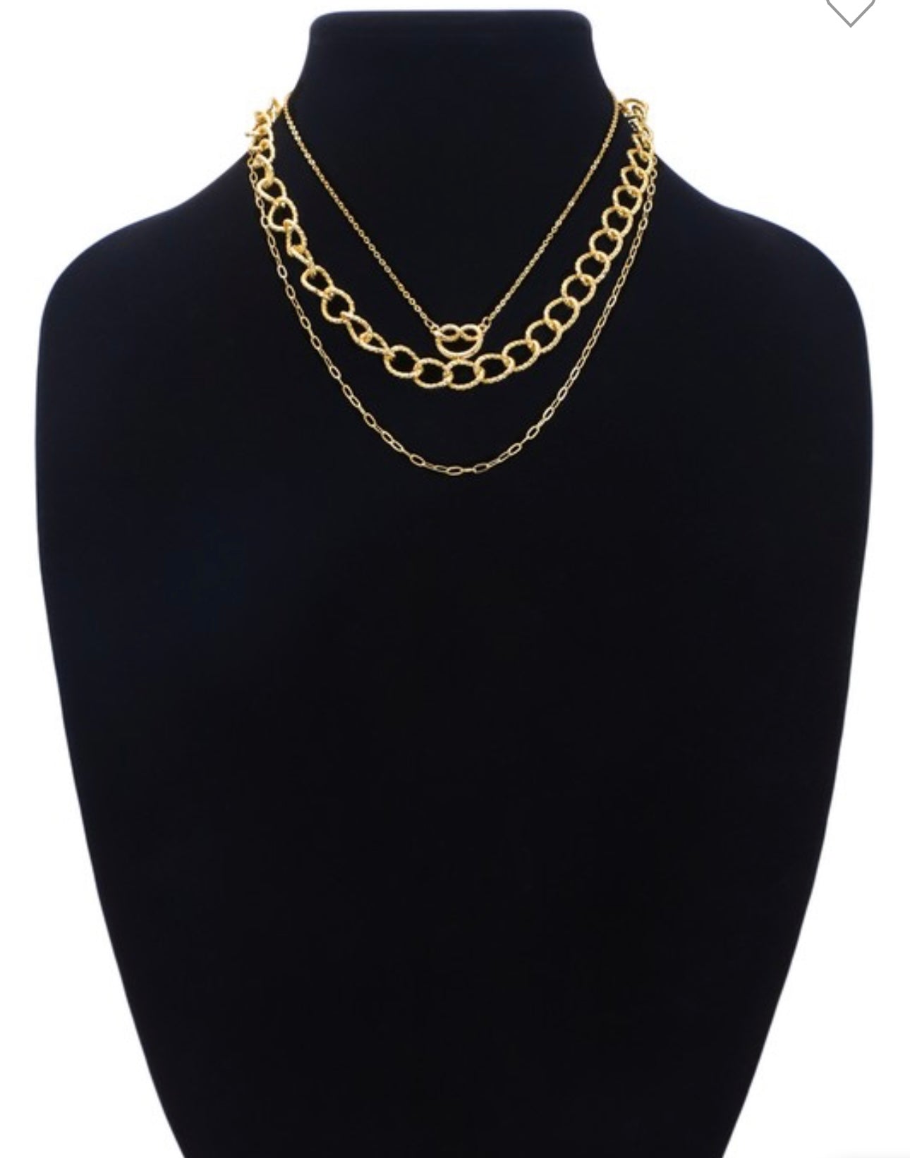 Layered Necklace W Heart Knot