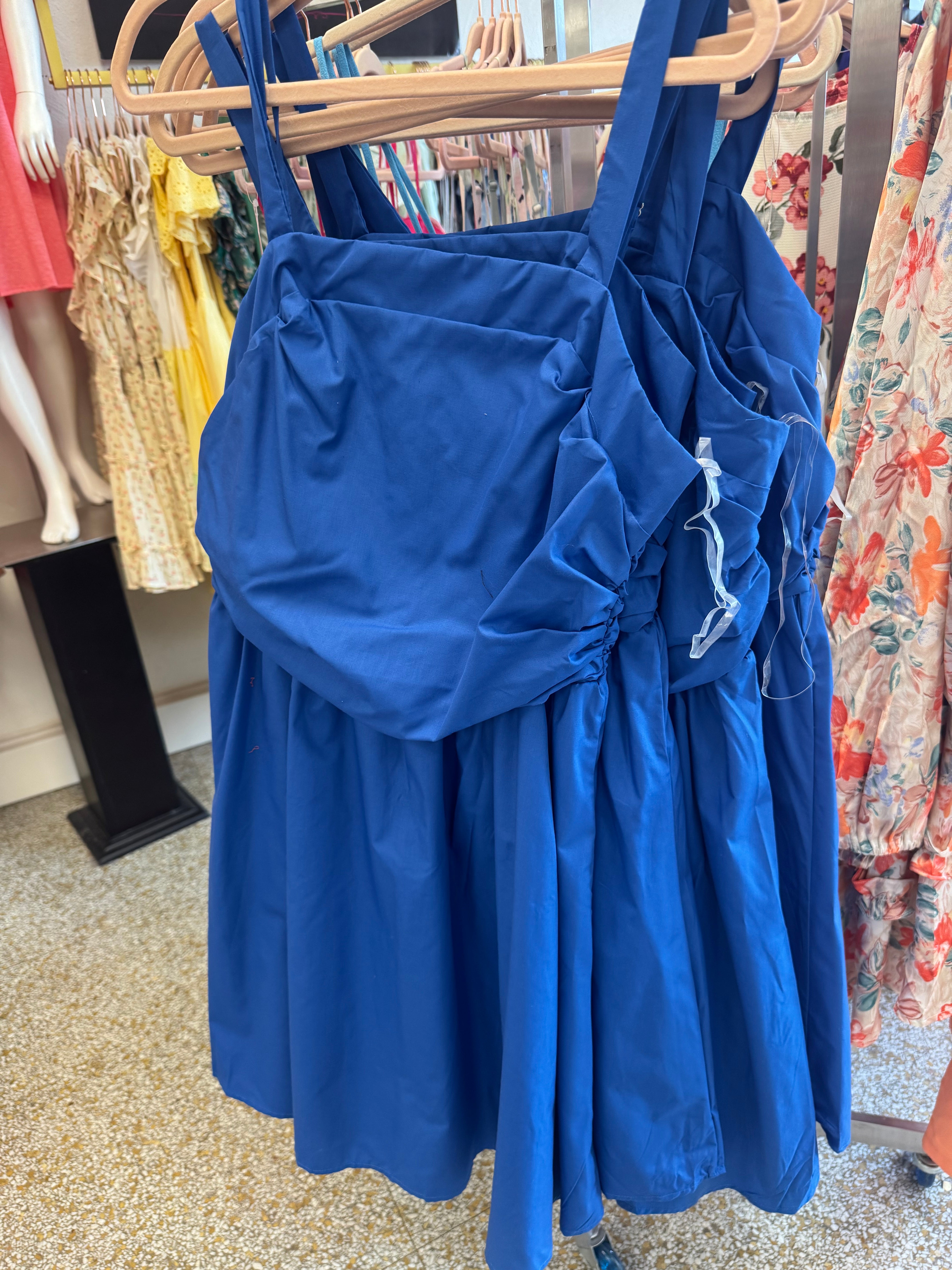 princess polly baby blue dress Short Sleeves Sheer Neck Light Blue Satin Flower Girl Dress, Lace main image 1