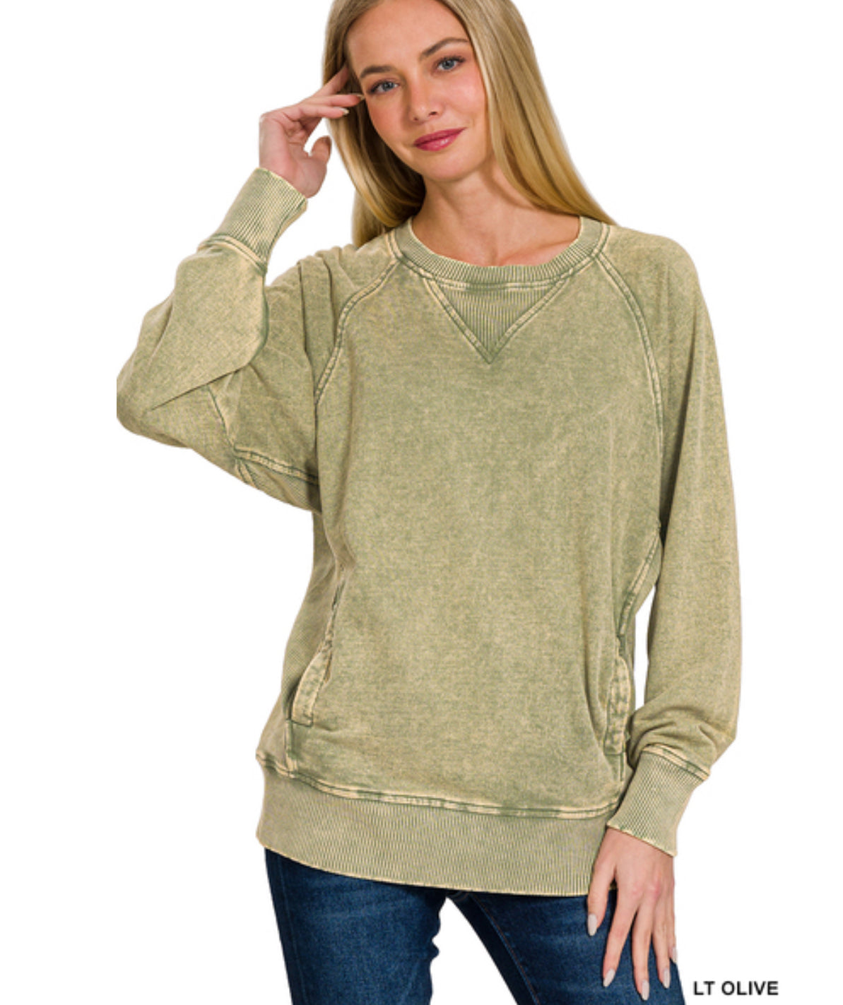 Acid Washed French Terry Pullover