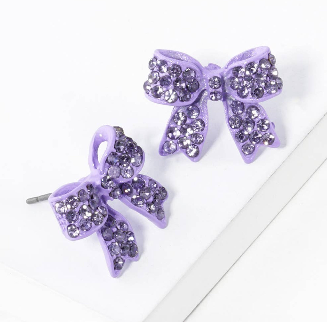 Pave Bow Stud Earrings