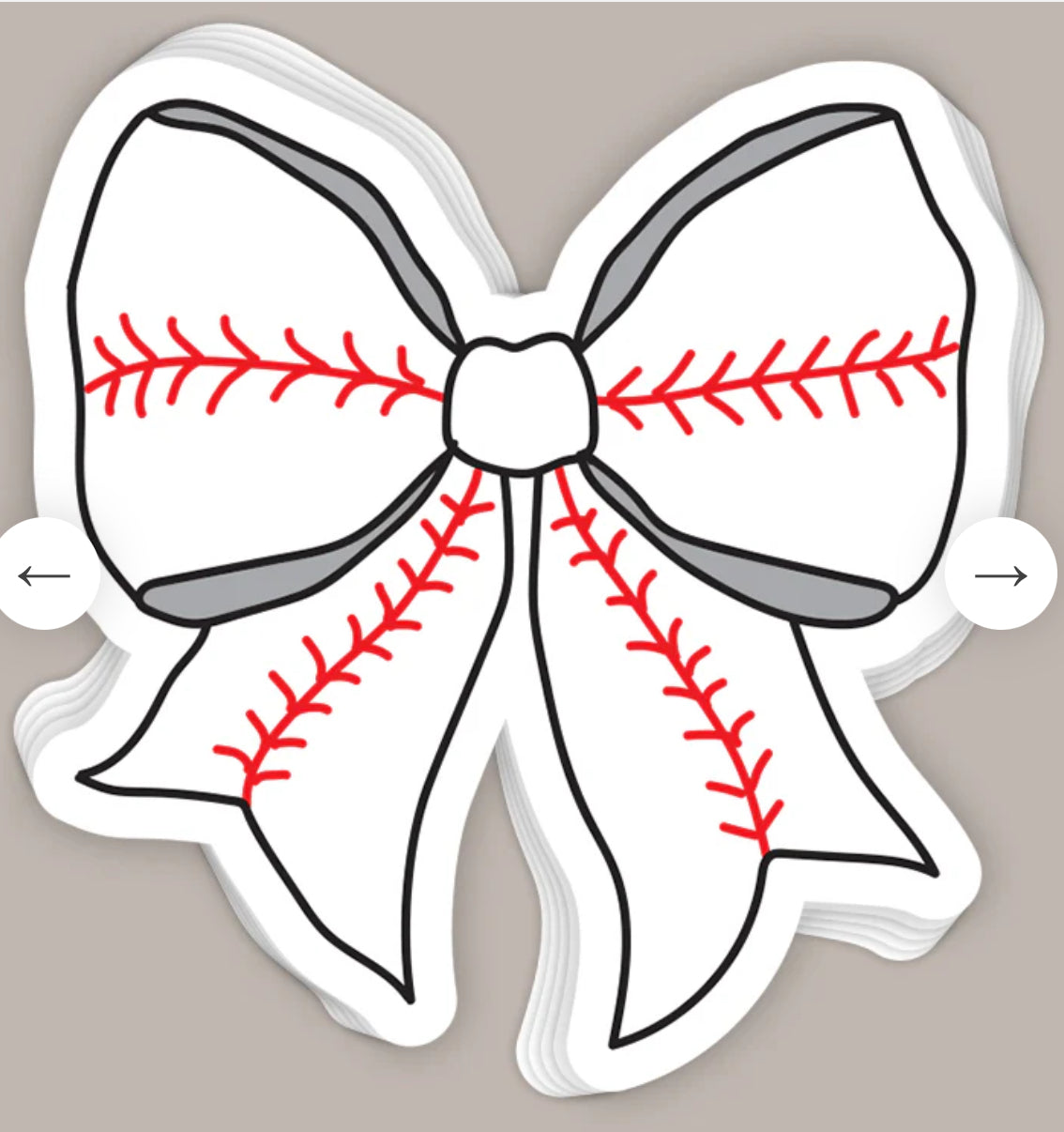 Baseball Bow Sticker