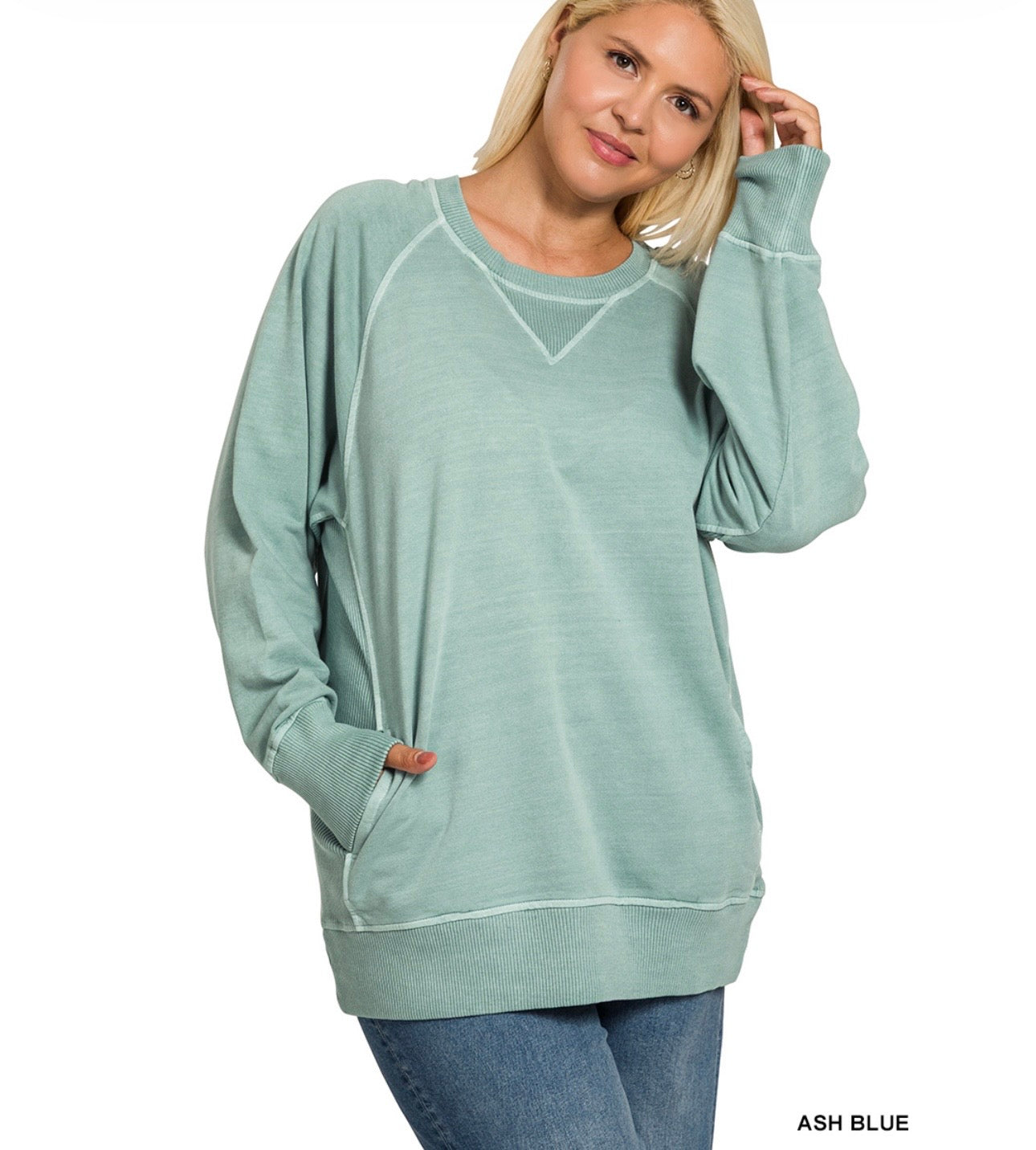 Plus Pigment Dyed French Terry Pullover