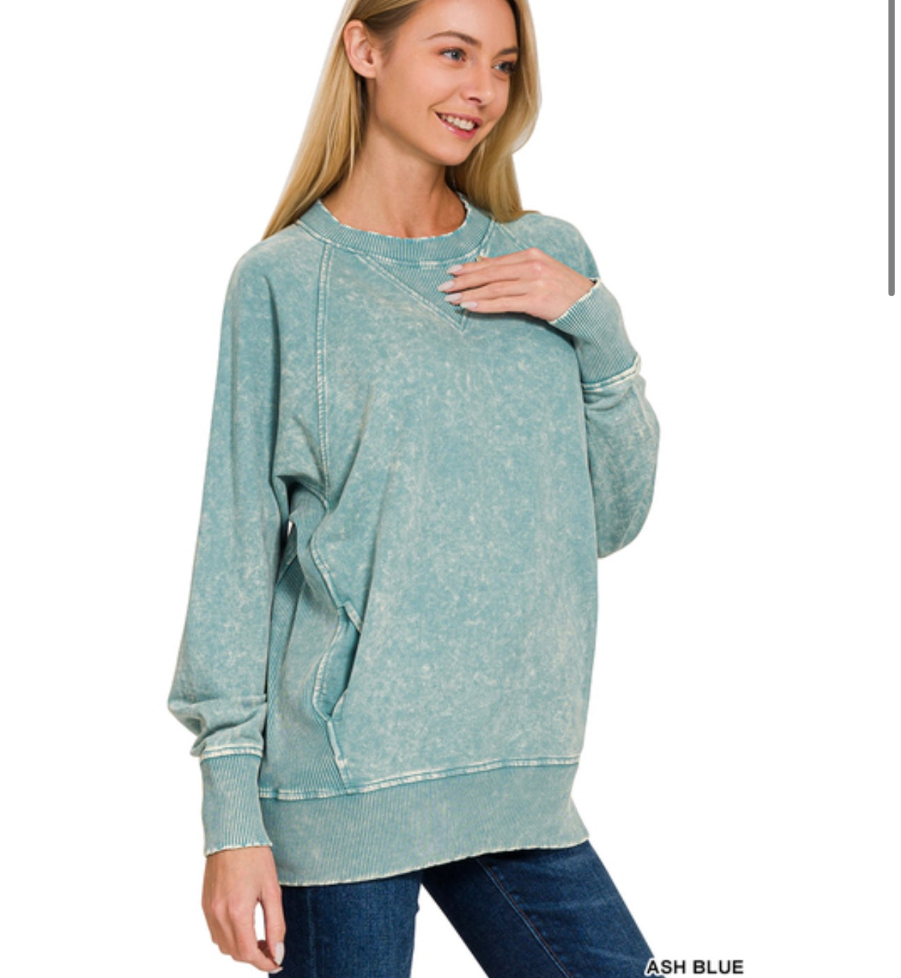 Acid Washed French Terry Pullover