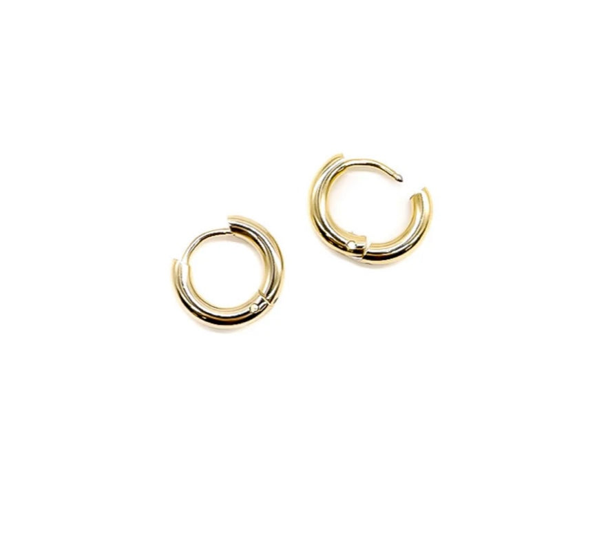 TCB Gold Huggie Hoop Earrings Pair