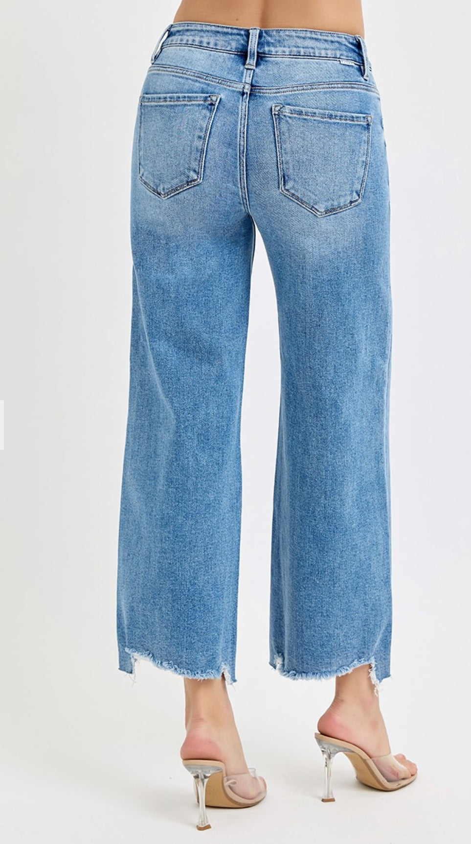 RISEN HIGH RISE CROP WIDE JEANS
