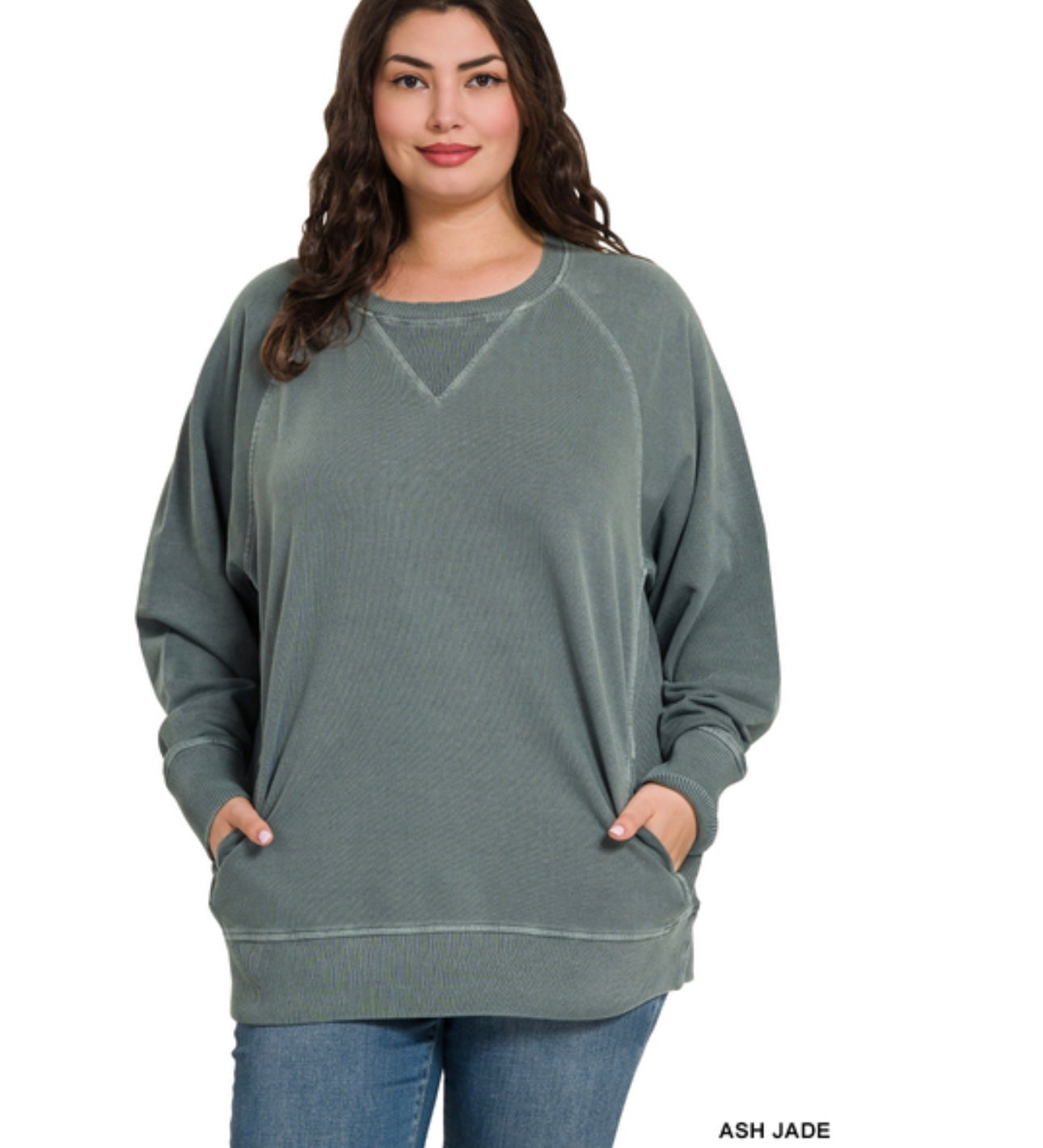Plus Pigment Dyed French Terry Pullover