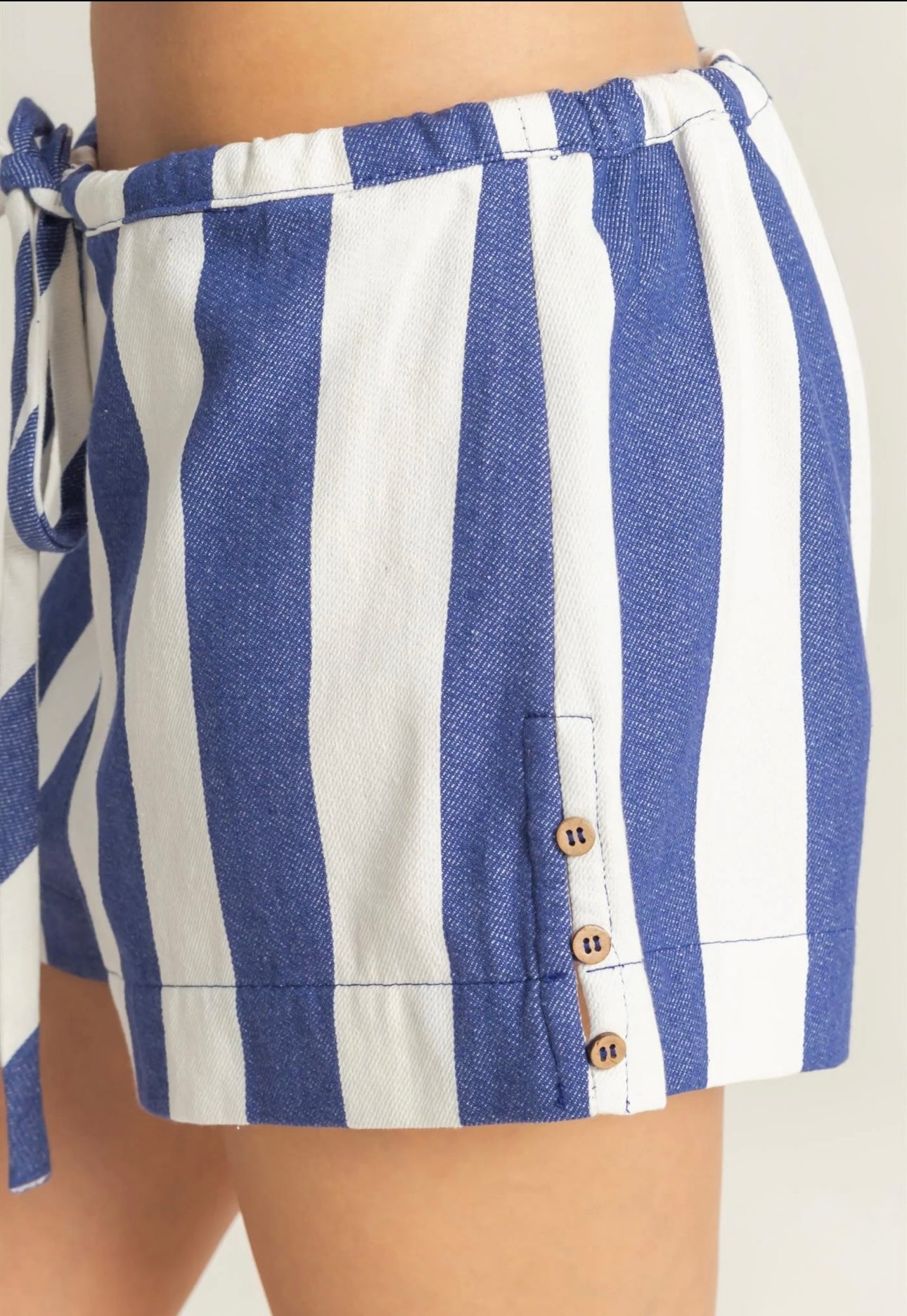 Striped Elasticized Waist Shorts