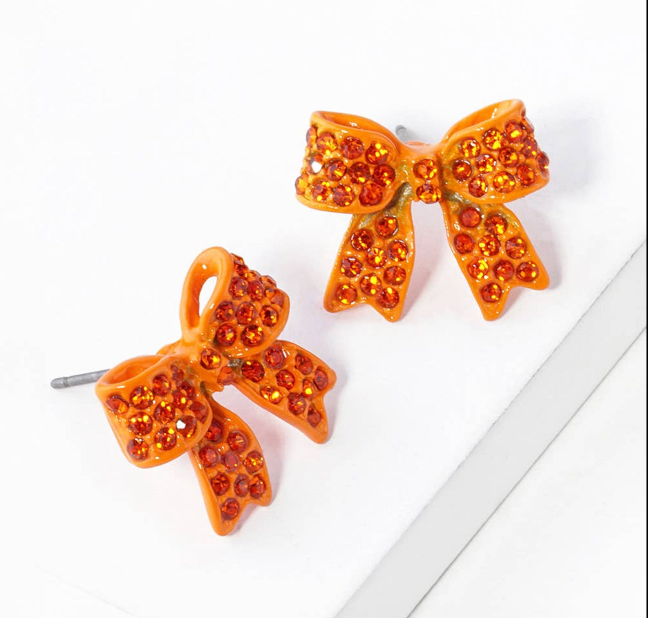 Pave Bow Stud Earrings