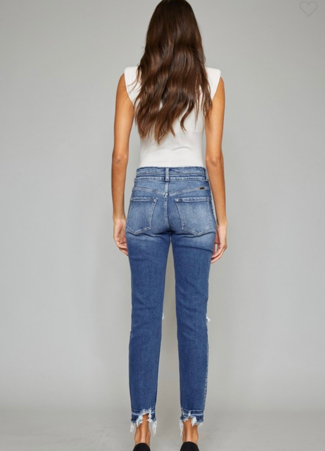KC Slim Straight HR Shark Bite Jean