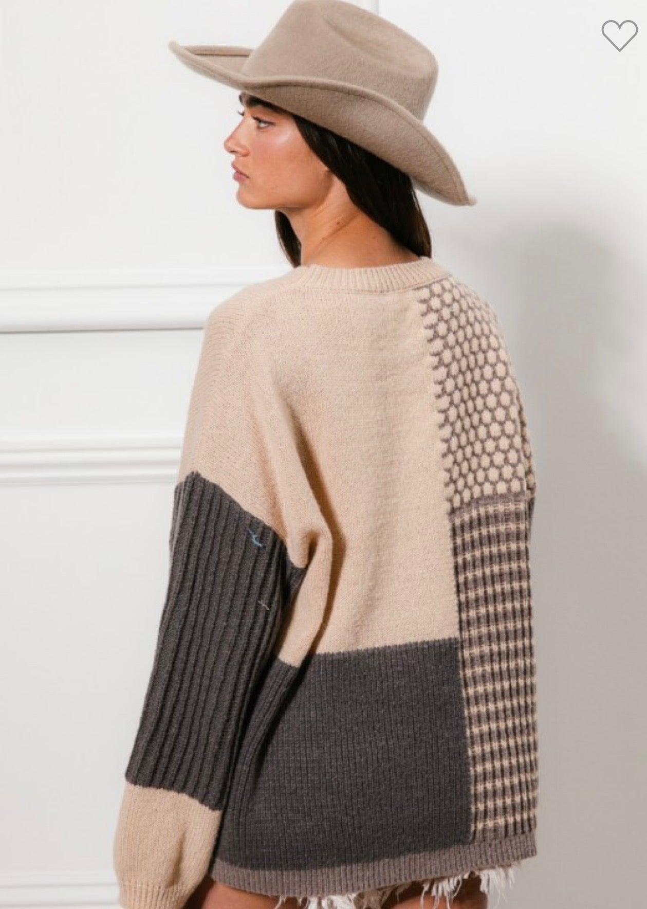 Mixed Patterns Block Sweater