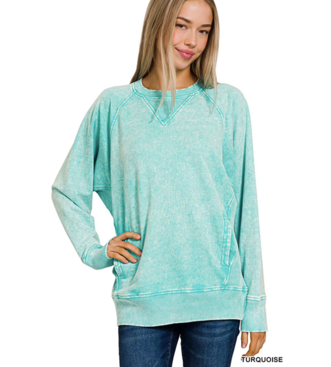 Acid Washed French Terry Pullover