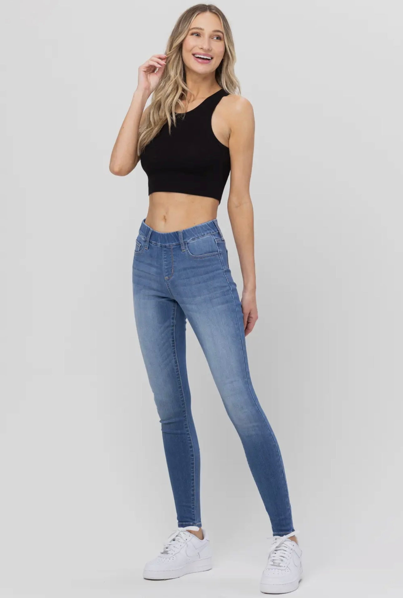Jelly Jeans Mid Rise Pull On Skinny