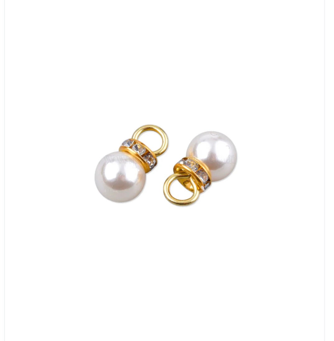 TCB Gold Assorted Ball and Rhinestone Collared Charm