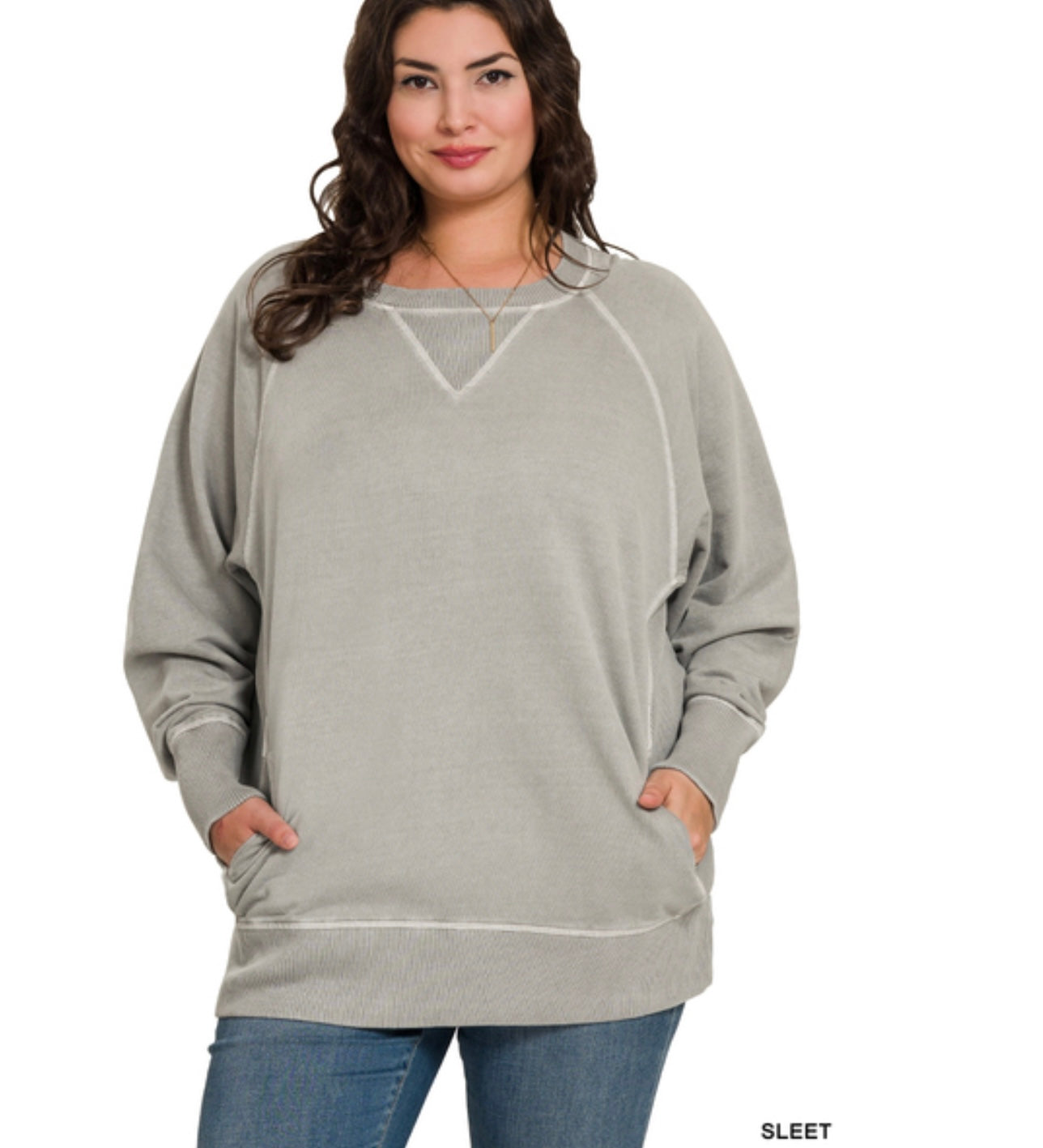 Plus Pigment Dyed French Terry Pullover