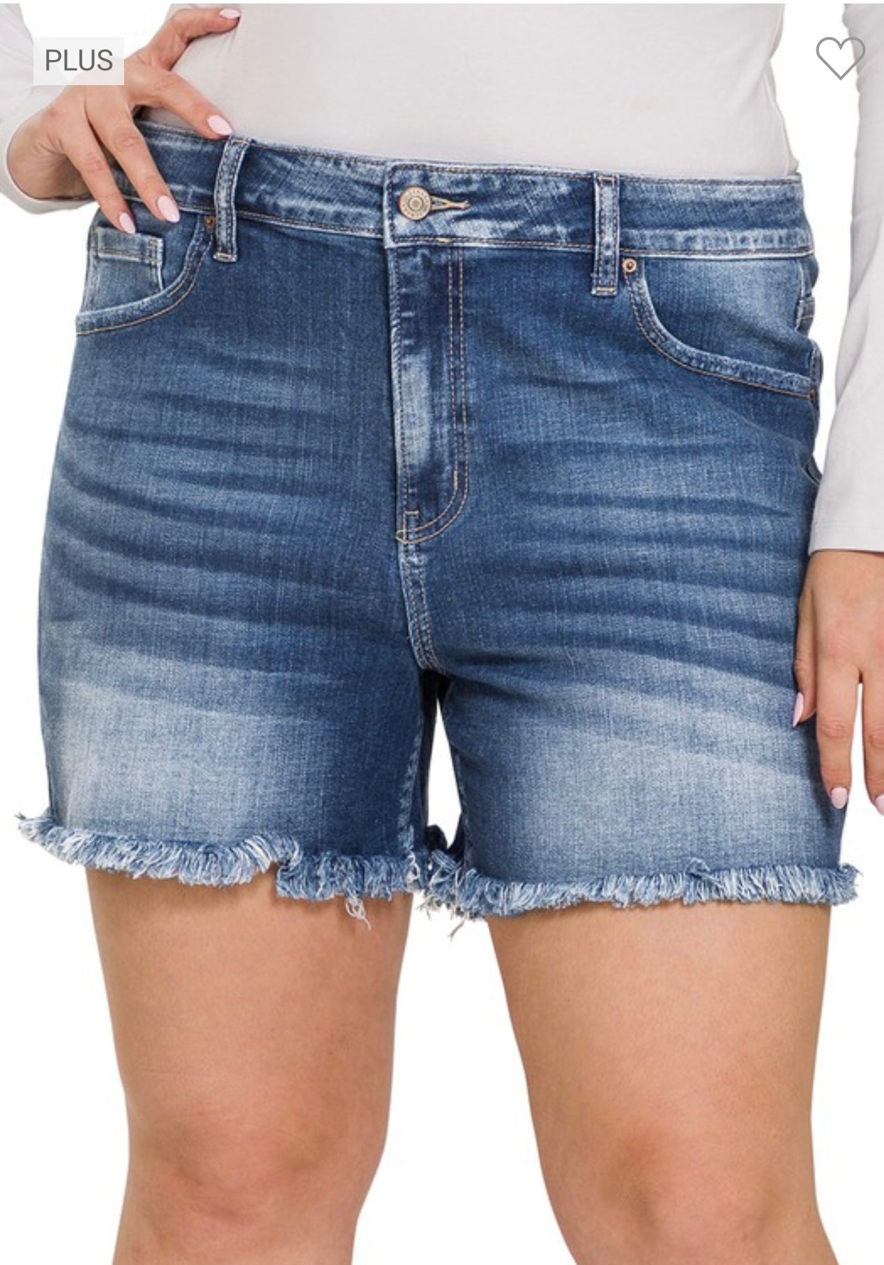 Plus Zenana Dark Denim Shorts